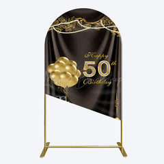 Lofaris Black Gold Highheels 50th Birthday Arch Backdrop