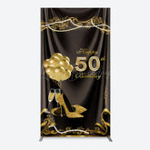 Lofaris Black Gold Highheels 50th Birthday Rectangle Backdrop