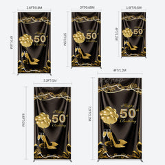 Lofaris Black Gold Highheels 50th Birthday Rectangle Backdrop