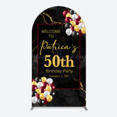 Lofaris Black Gold Marble Balloon 50th Birthday Arch Backdrop