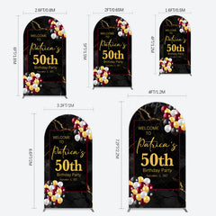 Lofaris Black Gold Marble Balloon 50th Birthday Arch Backdrop