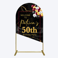Lofaris Black Gold Marble Balloon 50th Birthday Arch Backdrop