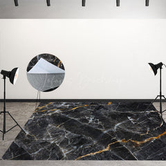 Lofaris Black Gold Marble Luxury Boho Palace Room Set Backdrop