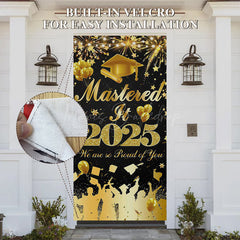 Lofaris Black Gold Mastered It 2025 Graduation Door Cover