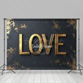 Lofaris Black Gold Pattern Love Valentines Day Backdrop