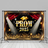 Lofaris Black Gold Stars Prom 2025 Graduation Party Backdrop