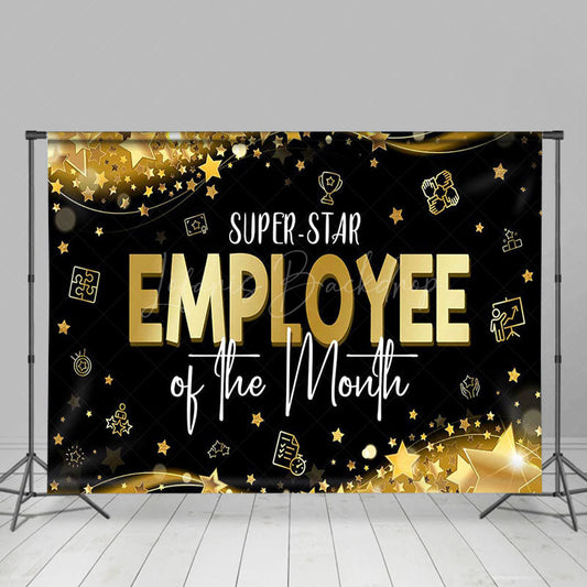 Lofaris Black Gold Super Star Employee of The Month Backdrop
