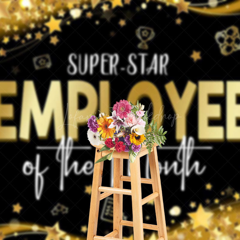 Lofaris Black Gold Super Star Employee of The Month Backdrop