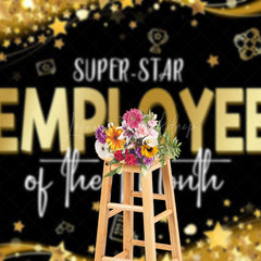Lofaris Black Gold Super Star Employee of The Month Backdrop