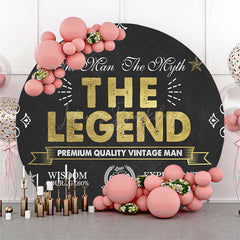 Lofaris black gold the legend man round birthday backdrop