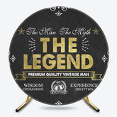 Lofaris black gold the legend man round birthday backdrop