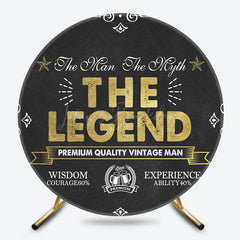 Lofaris black gold the legend man round birthday backdrop