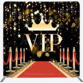 Lofaris Black Gold Vip Carpet Party Square Tension Backdrop