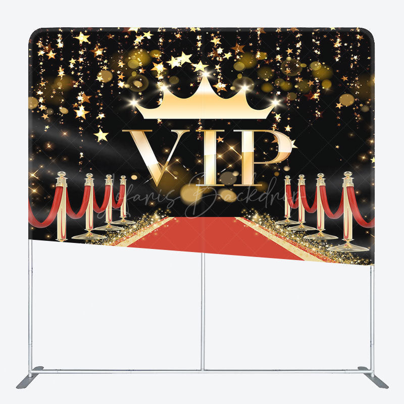 Lofaris Black Gold Vip Carpet Party Square Tension Backdrop