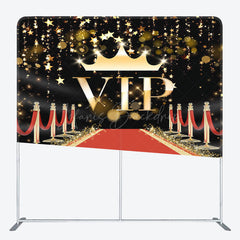 Lofaris Black Gold Vip Carpet Party Square Tension Backdrop