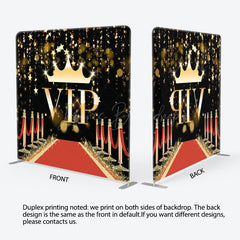 Lofaris Black Gold Vip Carpet Party Square Tension Backdrop