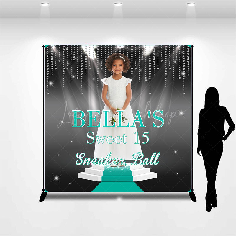 Lofaris Black Green Custom Sweet 15 Sneaker Ball Backdrop