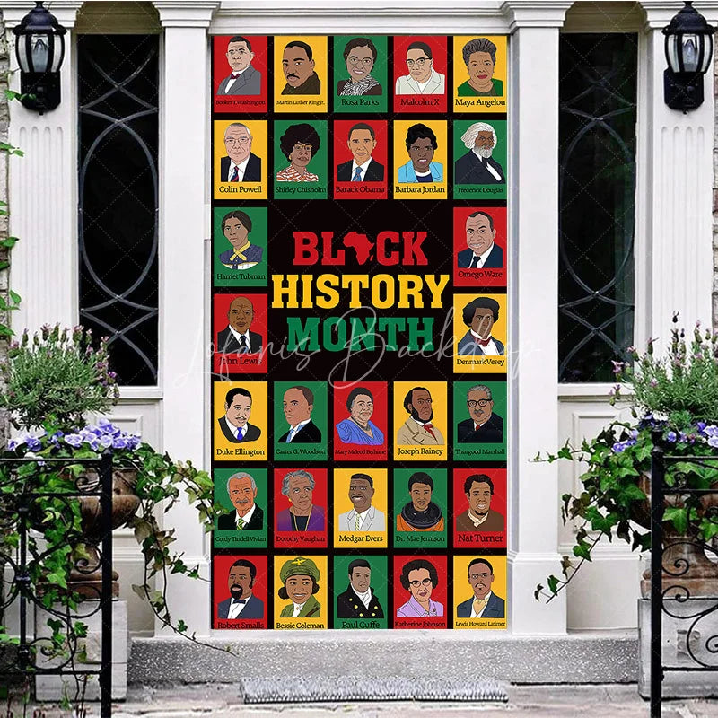Lofaris Black History Month Door Cover African American Leaders Hero Portrait Party Decoration Education School Banner