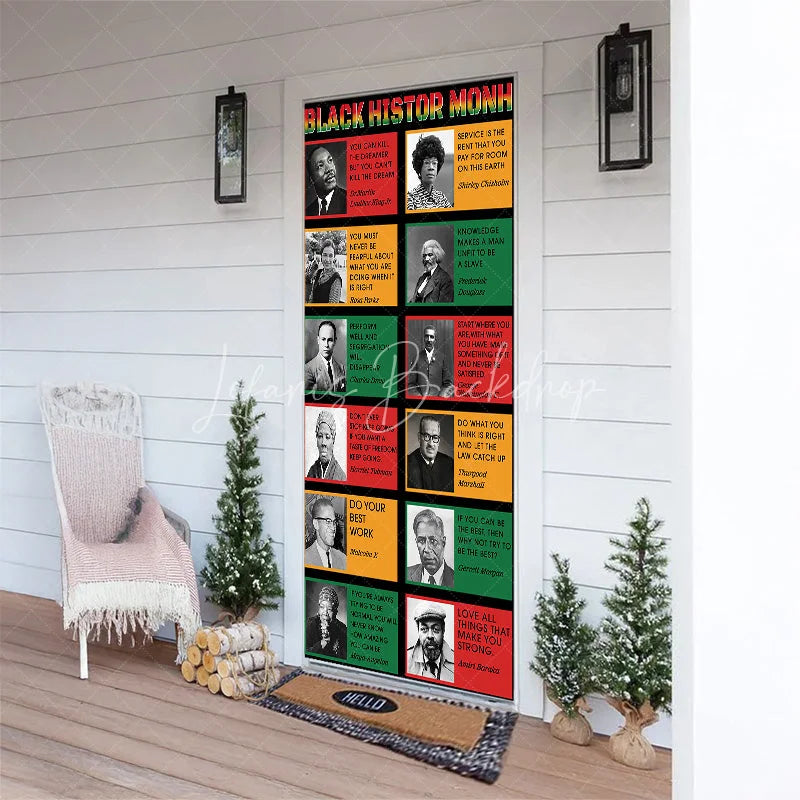 Lofaris Black History Month Door Cover Famous Quotes Civil Rights Leader Party Decoration African American Hero Portrait Banner