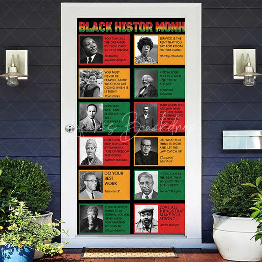 Lofaris Black History Month Door Cover Famous Quotes Civil Rights Leader Party Decoration African American Hero Portrait Banner