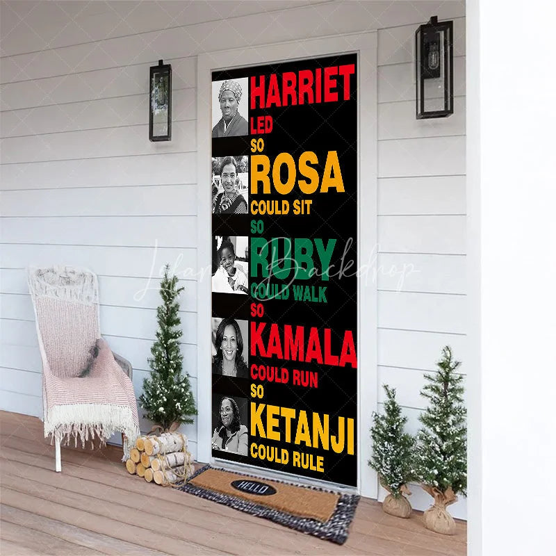 Lofaris Black History Month Door Cover Inspirational Women Civil Rights Leader Party Decoration Harriet Rosa Ruby Kamala Ketanji Banner