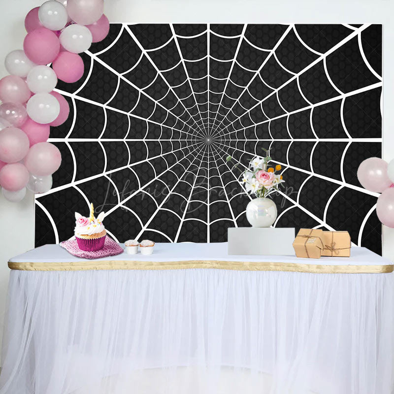Lofaris Black Honeycomb Wall Spider Wab Birthday Backdrop