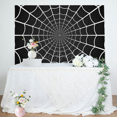Lofaris Black Honeycomb Wall Spider Wab Birthday Backdrop