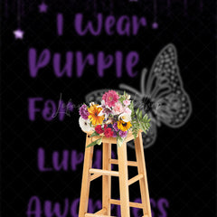 Lofaris Black I Wear Purple For Lupus Awareness Backdrop