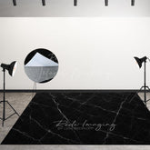 Lofaris Black Marble White Line Photo Fabric Floor Backdrop