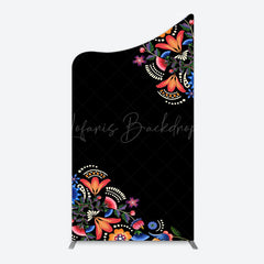 Lofaris Black Mexican National Flower Birthday Arch Backdrop