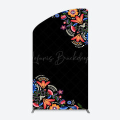 Lofaris Black Mexican National Flower Birthday Arch Backdrop