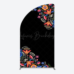 Lofaris Black Mexican National Flower Birthday Arch Backdrop