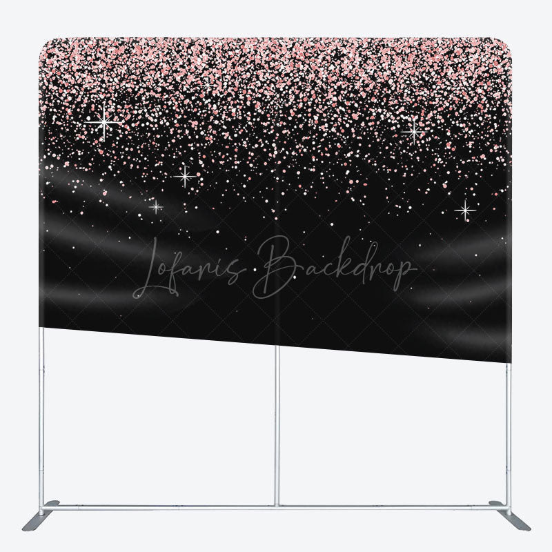 Lofaris Black Pink Glitter Dance Party Pillow Case Backdrop