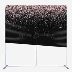 Lofaris Black Pink Glitter Dance Party Pillow Case Backdrop