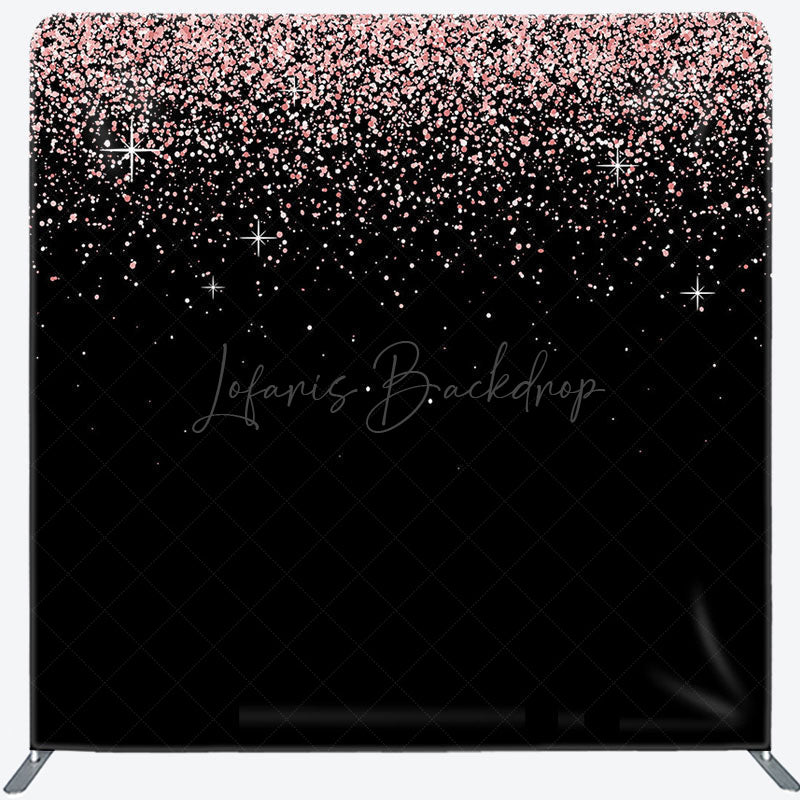Lofaris Black Pink Glitter Dance Party Pillow Case Backdrop