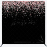 Lofaris Black Pink Glitter Dance Party Pillow Case Backdrop