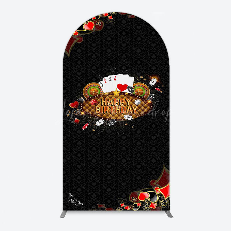 Lofaris Black Poker Casino Arch Backdrop For Birthday Party