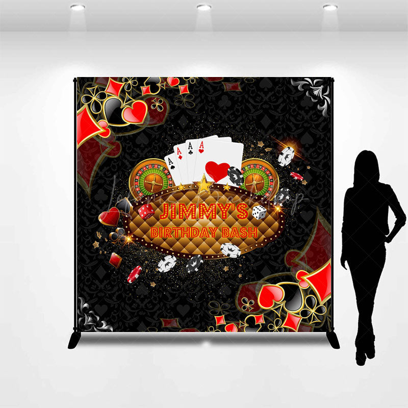 Lofaris Black Poker Casino Vibe Custom Name Birthday Backdrop