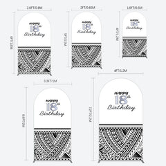 Lofaris Black Polynesian Patterns 18th Birthday Arch Backdrop
