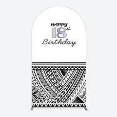 Lofaris Black Polynesian Patterns 18th Birthday Arch Backdrop