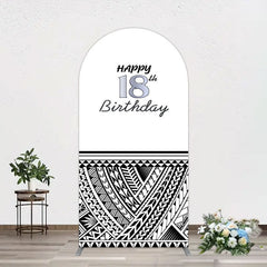 Lofaris Black Polynesian Patterns 18th Birthday Arch Backdrop