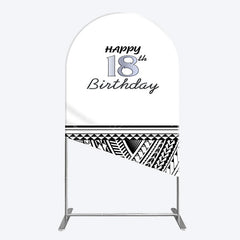 Lofaris Black Polynesian Patterns 18th Birthday Arch Backdrop