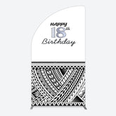 Lofaris Black Polynesian Patterns 18th Birthday Half Moon Arch Backdrop