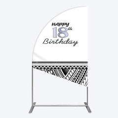 Lofaris Black Polynesian Patterns 18th Birthday Half Moon Arch Backdrop