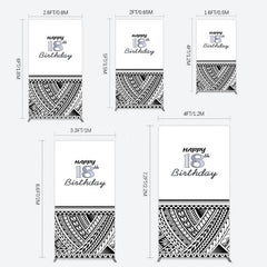 Lofaris Black Polynesian Patterns 18th Birthday Rectangle Backdrop