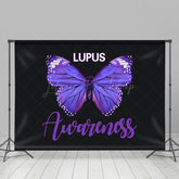 Lofaris Black Purple Butterfly Lupus Awareness Month Backdrop