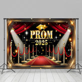 Lofaris Black Red Luxury Carpet Prom 2025 Graduation Backdrop