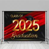 Lofaris Black Red Ribbon Celebrate Grad Ceremony Backdrop