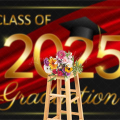 Lofaris Black Red Ribbon Celebrate Grad Ceremony Backdrop