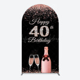 Lofaris Black Rose Gold Glitter 40th Birthday Arch Backdrop